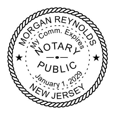 New Jersey Round Notary Seal - Choose Stamp or Embosser - alternate view