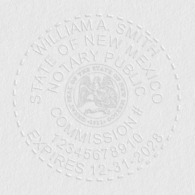 Embosser Impression Example on White Paper