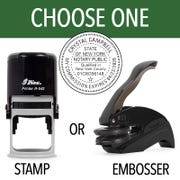 New York County and Expiration Round Notary Seal - Choose Stamp or Embosser