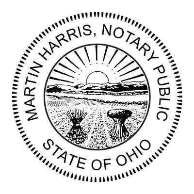 Ohio Round Notary Seal - Choose Stamp or Embosser - alternate view