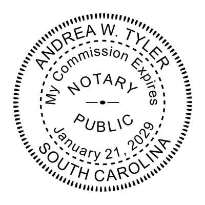 South Carolina Round Notary Seal - Choose Stamp or Embosser - alternate view
