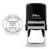The impression measures 1.25" in diameter on the Shiny R-532 that comes with the Tennessee Round Notary Seal