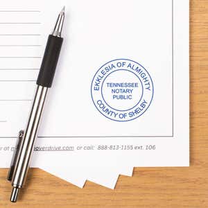 Official document marked with notary stamp
