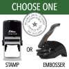 Choose One; Stamp or Embosser