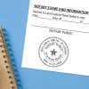 Stamped notary section of a sworn and subscribed statement