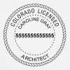 Close-up on the State of Colorado Architect Seal impression