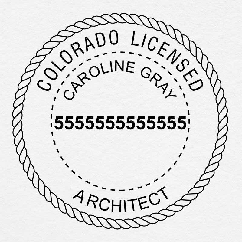 Close-up on the State of Colorado Architect Seal impression