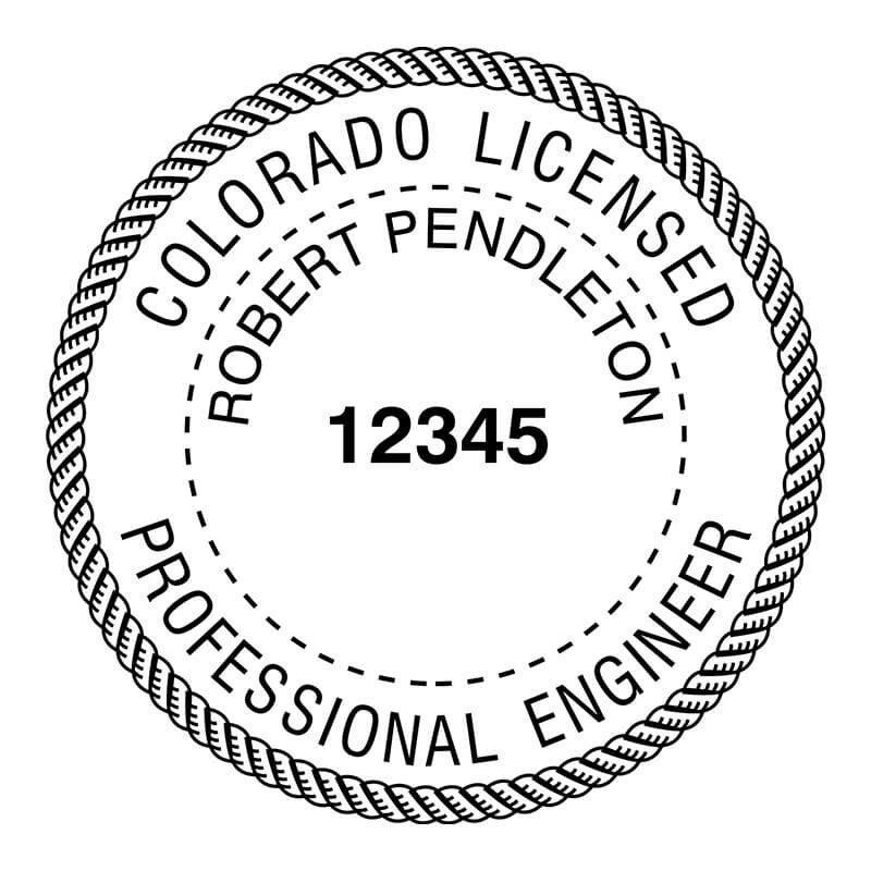 A close-up on the State of Colorado Engineer Seal