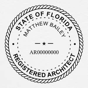 The stamp impression of the State of Florida Architect