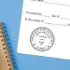 The State of Florida Landscape Architect Seal impression at the bottom of a document with a blue background