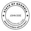 A close-up on the State of Georgia Architect Seal