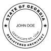 A close-up on the State of Georgia Architect Seal