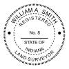 A close-up on the State of Indiana Land Surveyor Seal
