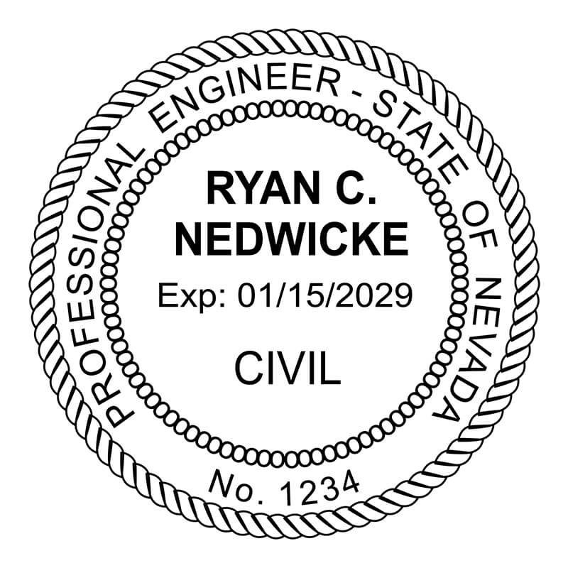 A close-up on the State of Nevada Engineer Seal