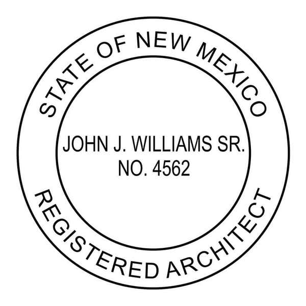 A close-up on the State of New Mexico Architect Seal