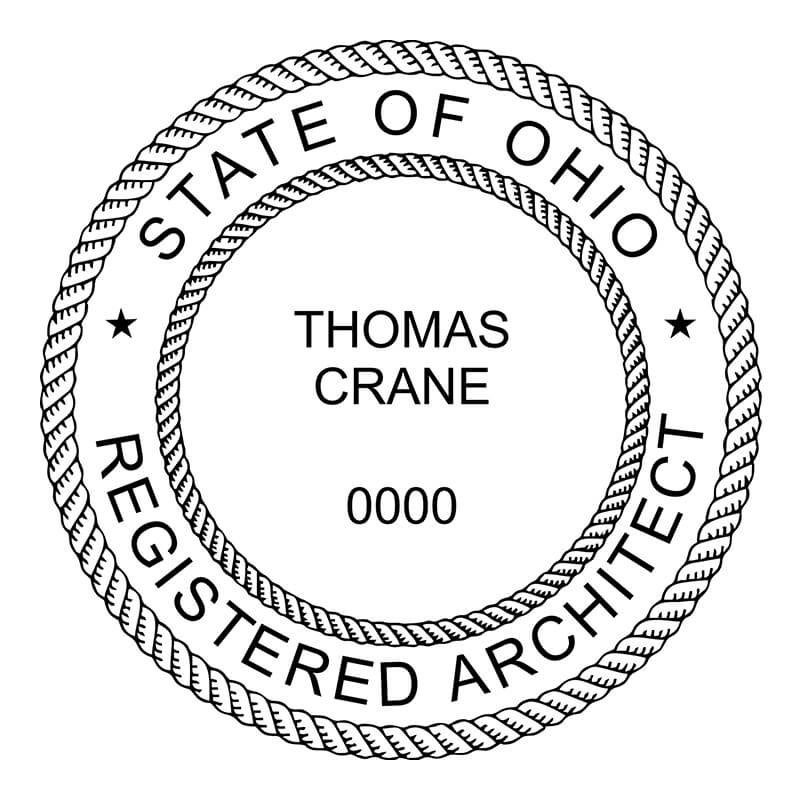 A close-up on the State of Ohio Architect Individual Seal