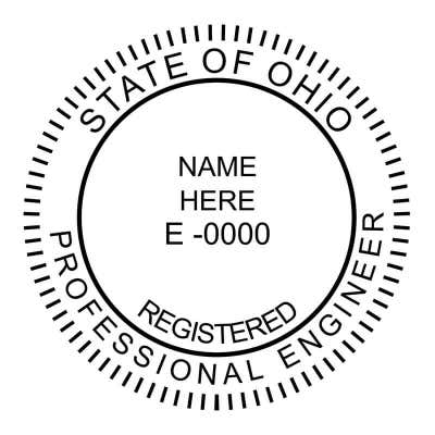 State of Ohio Engineer Stamp Seal - alternate view