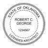 A close-up on the State of Oklahoma Architect Seal