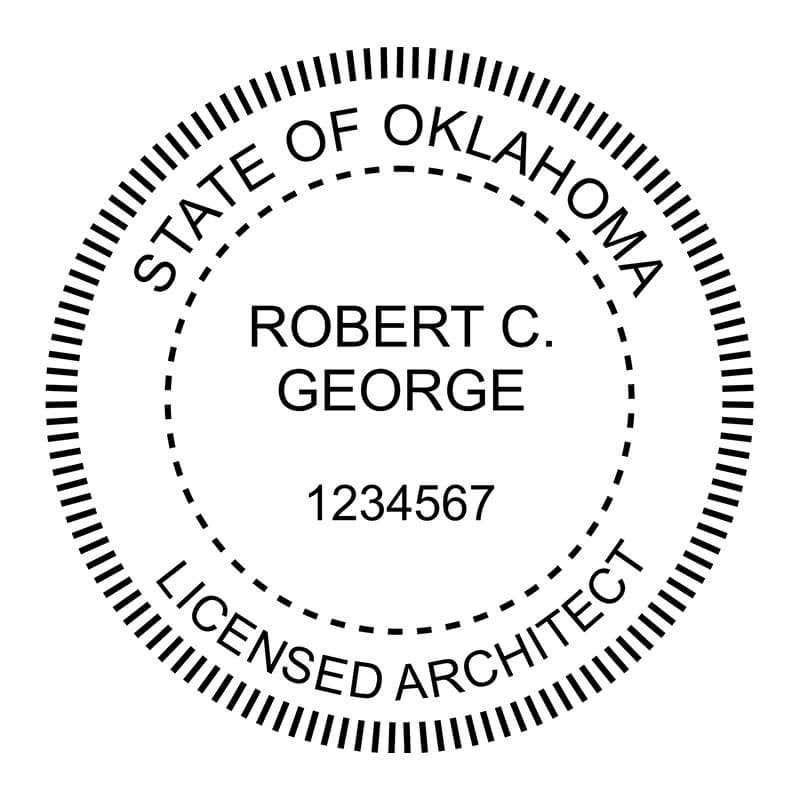 A close-up on the State of Oklahoma Architect Seal