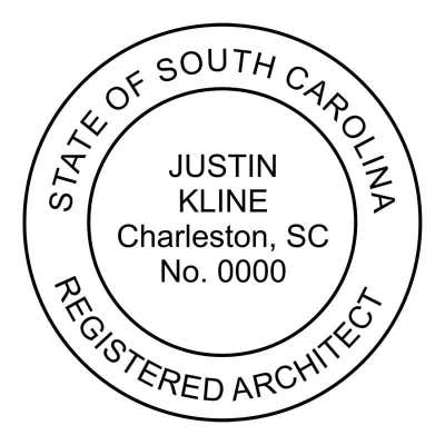 State of South Carolina Architect Seal - alternate view