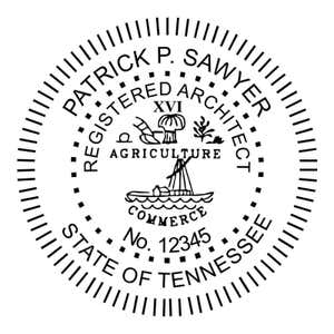 A close-up on the State of Tennessee Architect Seal