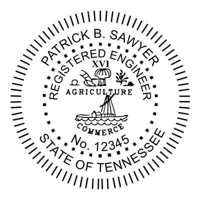 State of Tennessee Engineer Seal - alternate view