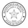 State of Texas architect seal template with star design.  