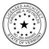 A close-up on the State of Vermont Architect Seal