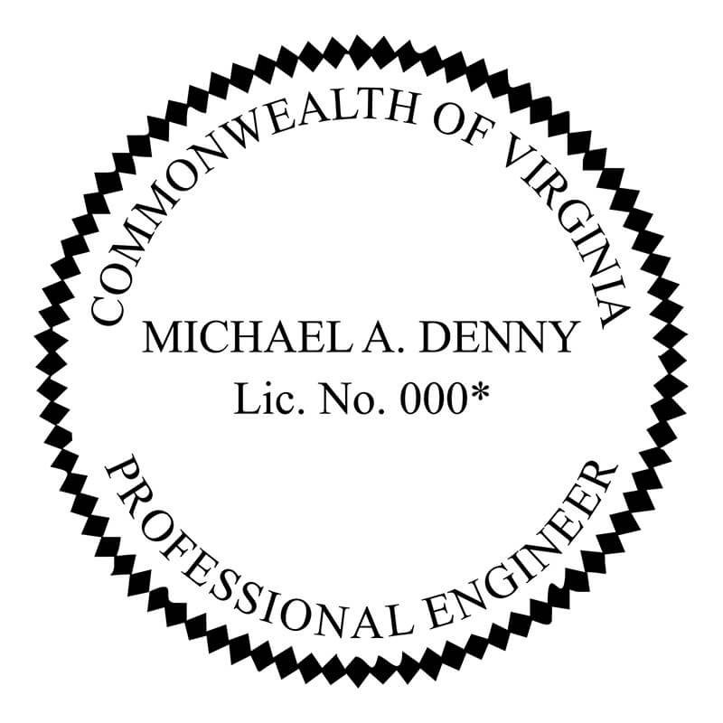 A close-up on the tate of Virginia Engineer Seal impression