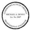 A close-up on the tate of Virginia Engineer Seal impression
