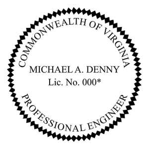 A close-up on the tate of Virginia Engineer Seal impression