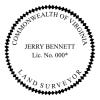 A close-up on State of Virginia Land Surveyor Seal