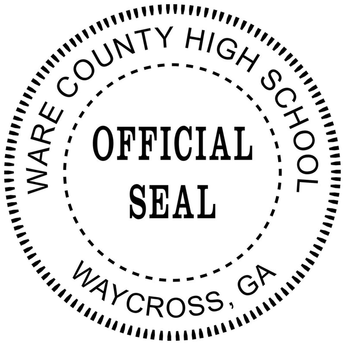 Example of the imprint from the Custom Official Seal, shown in black ink