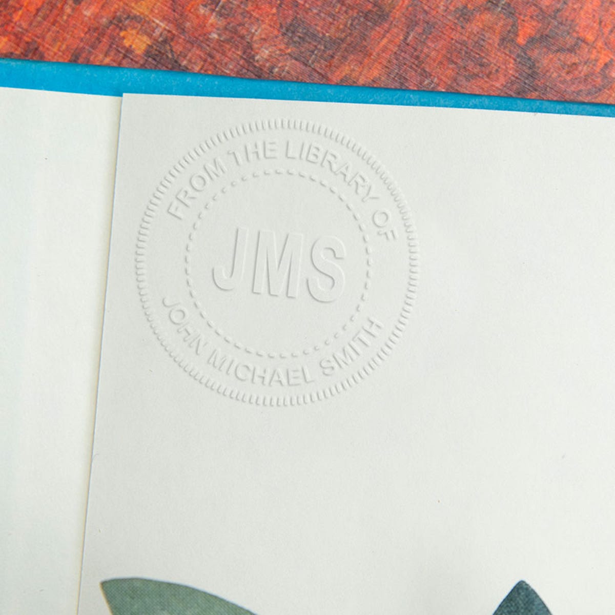 Example of Library Book Embosser Imprint inside of book