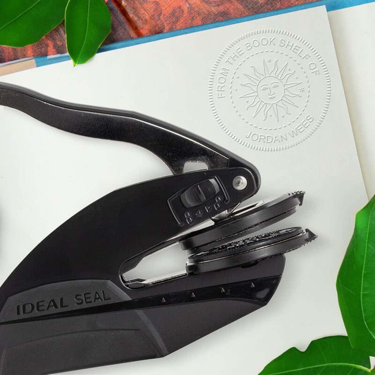 Custom logo Embosser impression in a book