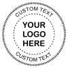 The impression made by the Custom Text Logo Embosser