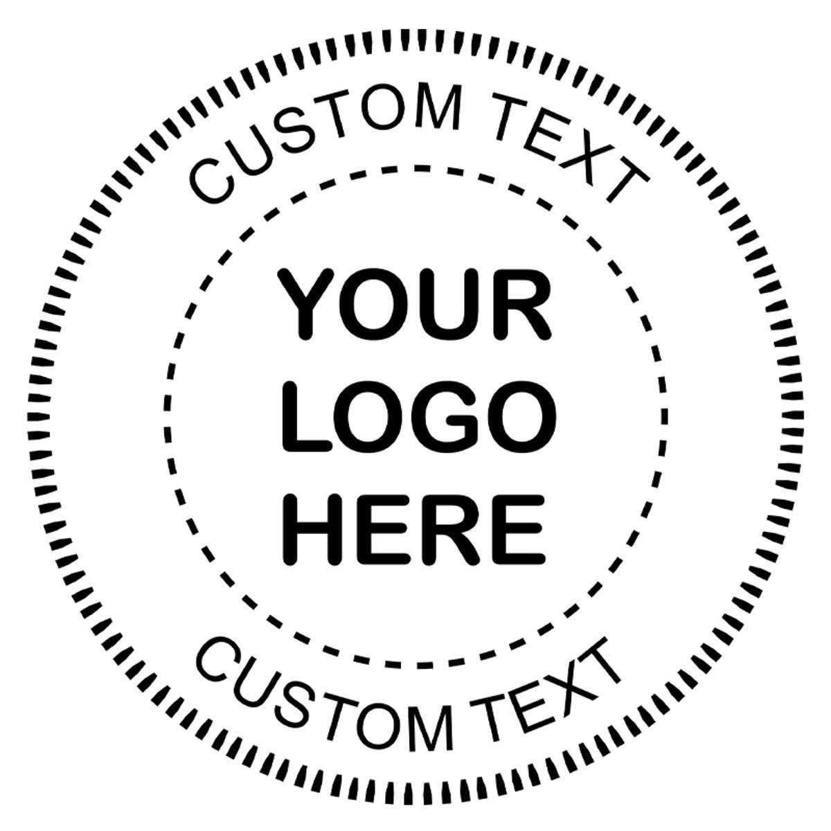 The impression made by the Custom Text Logo Embosser