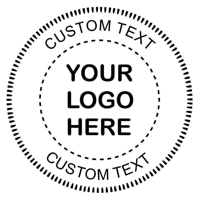 The impression made by the Custom Text Logo Embosser