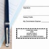 Example of impression next to pen and paper
