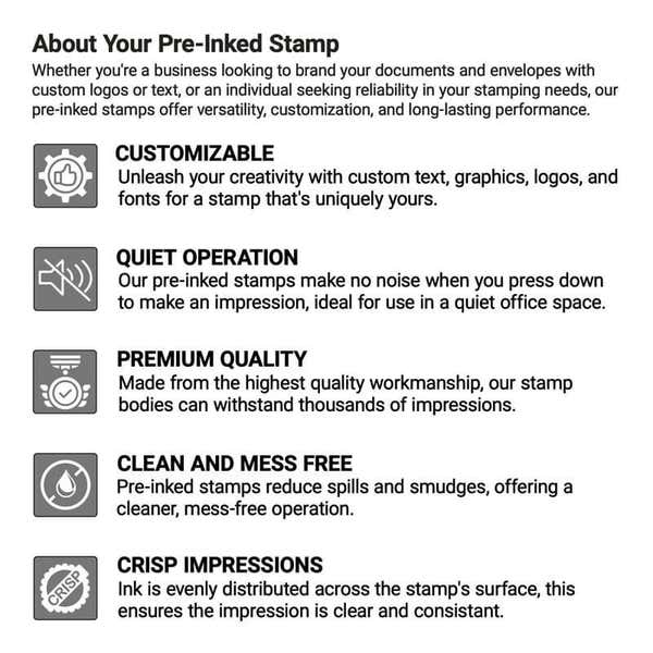 Large 3" x 4" Custom Pre-Inked Rectangular Logo Stamp