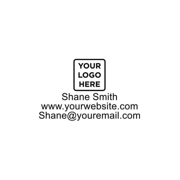 Custom 3 Line Rectangle Logo Stamp