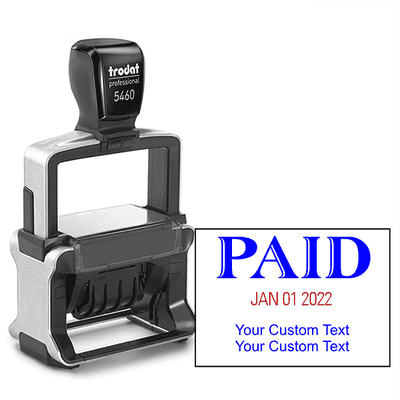 Trodat Professional Paid Dater With Custom Text Below
