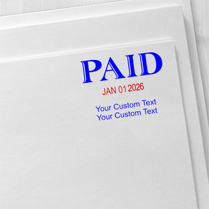 Trodat Professional Paid Dater With Custom Text Below Imprint Example