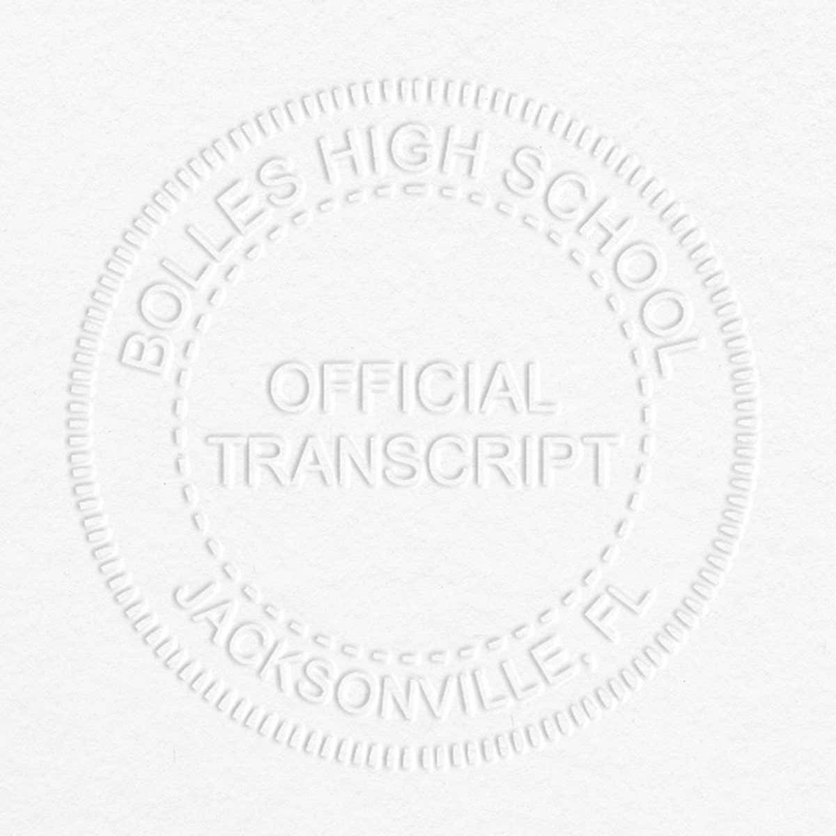 Official Transcript Embosser Seal Impression on Grey Paper