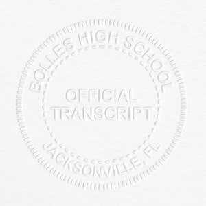 Official Transcript Embosser Seal Impression on Grey Paper