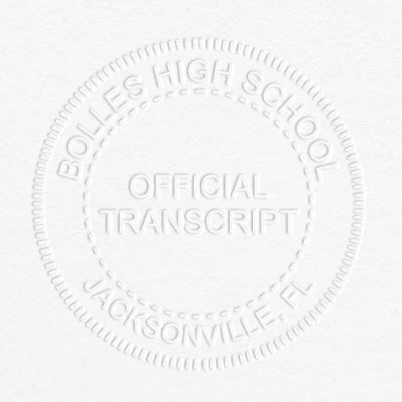 Official Transcript Embosser Seal Impression on Grey Paper