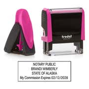 Alaska Pink Rectangle Notary Stamp