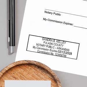 Example of Arkansas Notary Pink Stamp Impression 