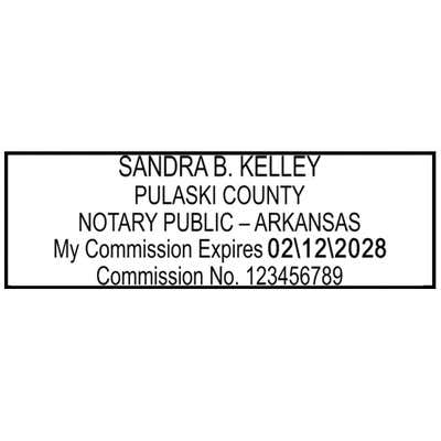 Arkansas Pink Rectangle Notary Stamp - alternate view