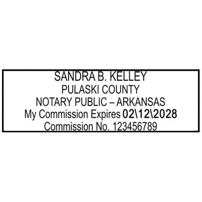 Arkansas Pink Rectangle Notary Stamp - alternate view